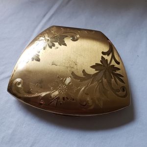 C8,215 Elgin Gold Mirror Powder Compact Vintage
